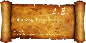 Lehotzky Elemér névjegykártya