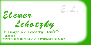 elemer lehotzky business card